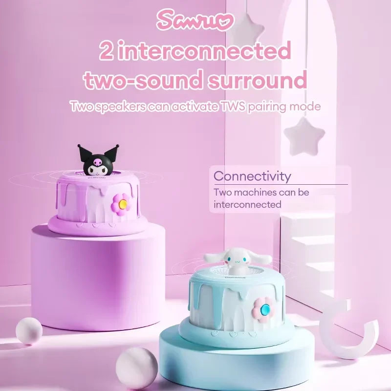 Sanrio Kuromi Mini Bluetooth Speakers FY03 Kawaii Hello Kitty Cake Series Wireless Portable Speakers Anime Girl Birthday Gifts