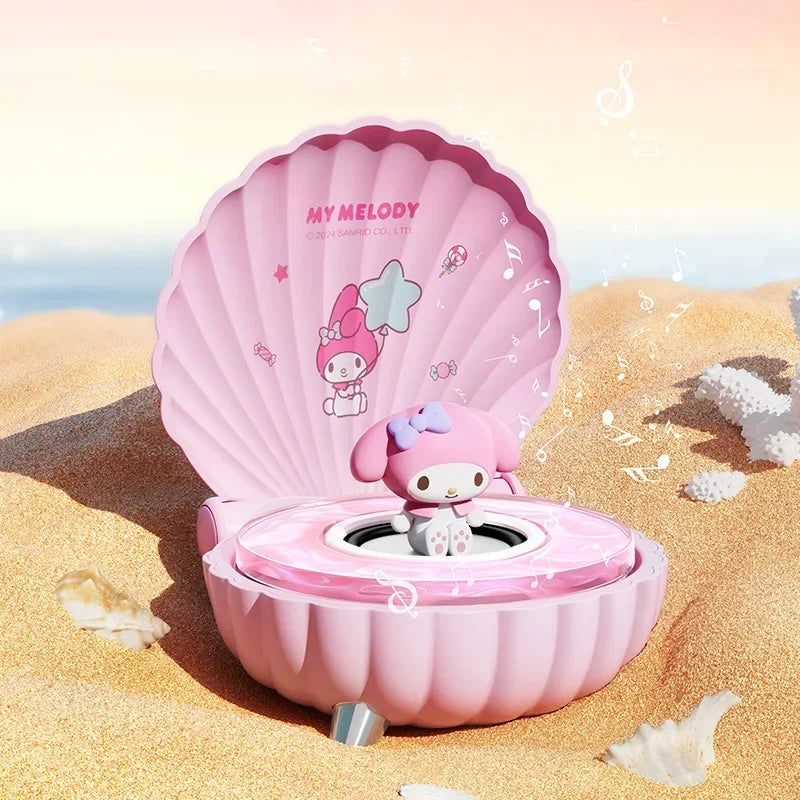 Sanrio K39 Kuromi Mini Bluetooth Speakers Kawaii My Melody Shell Series Wireless Portable Night Light Speakers Anime Girl Gifts