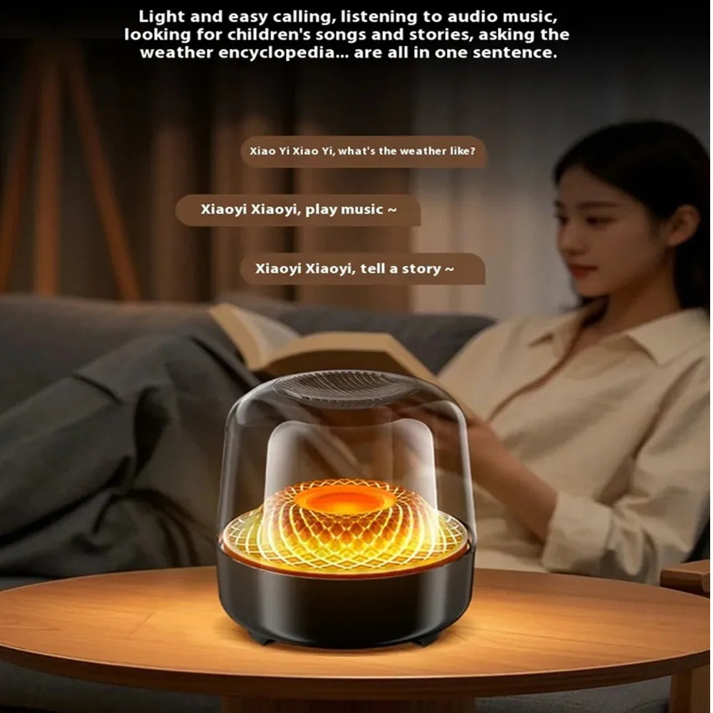 Portable RGB Bluetooth Speaker Wireless Subwoofer Bluetooth 5.3 Harma Glass Subwoofer Home Desktop Speaker For Night Sleeping