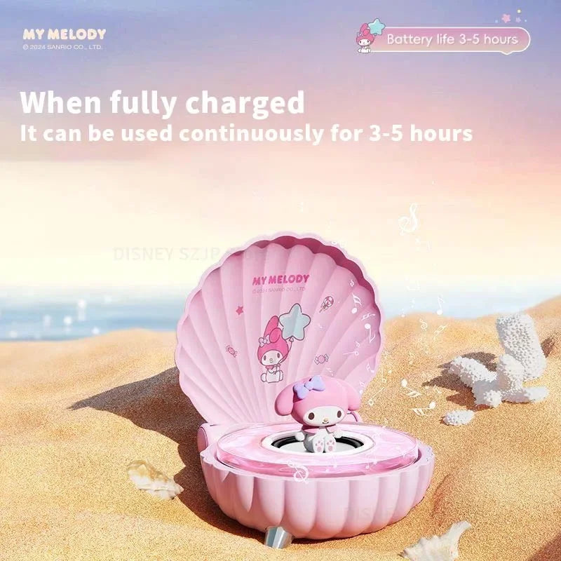 Sanrio K39 Kuromi Mini Bluetooth Speakers Kawaii My Melody Shell Series Wireless Portable Night Light Speakers Anime Girl Gifts