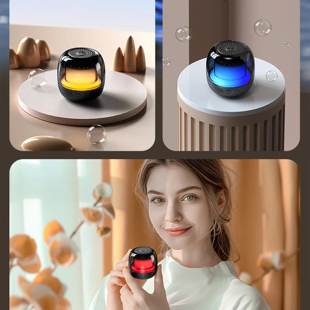 Mini Bluetooth Speaker RGB Atmosphere Lamp Speaker Magnetic Phone Holder Ring Wireless Sound Box Bluetooth Speaker Tower