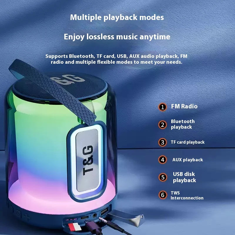 2025 Hot Selling High-Quality Portable Waterproof Speaker Family Party Multi Color Subwoofer Mini Wireless Speaker TG376