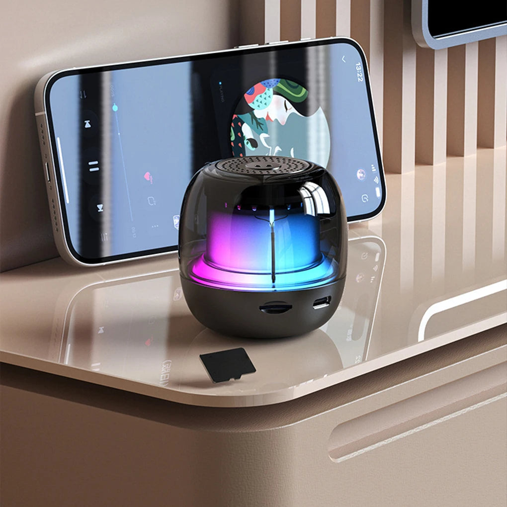 Mini Bluetooth Speaker RGB Atmosphere Lamp Speaker Magnetic Phone Holder Ring Wireless Sound Box Bluetooth Speaker Tower