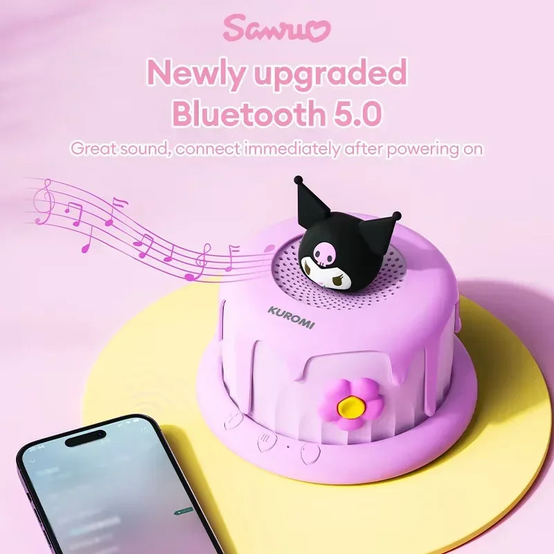 Sanrio Kuromi Mini Bluetooth Speakers FY03 Kawaii Hello Kitty Cake Series Wireless Portable Speakers Anime Girl Birthday Gifts