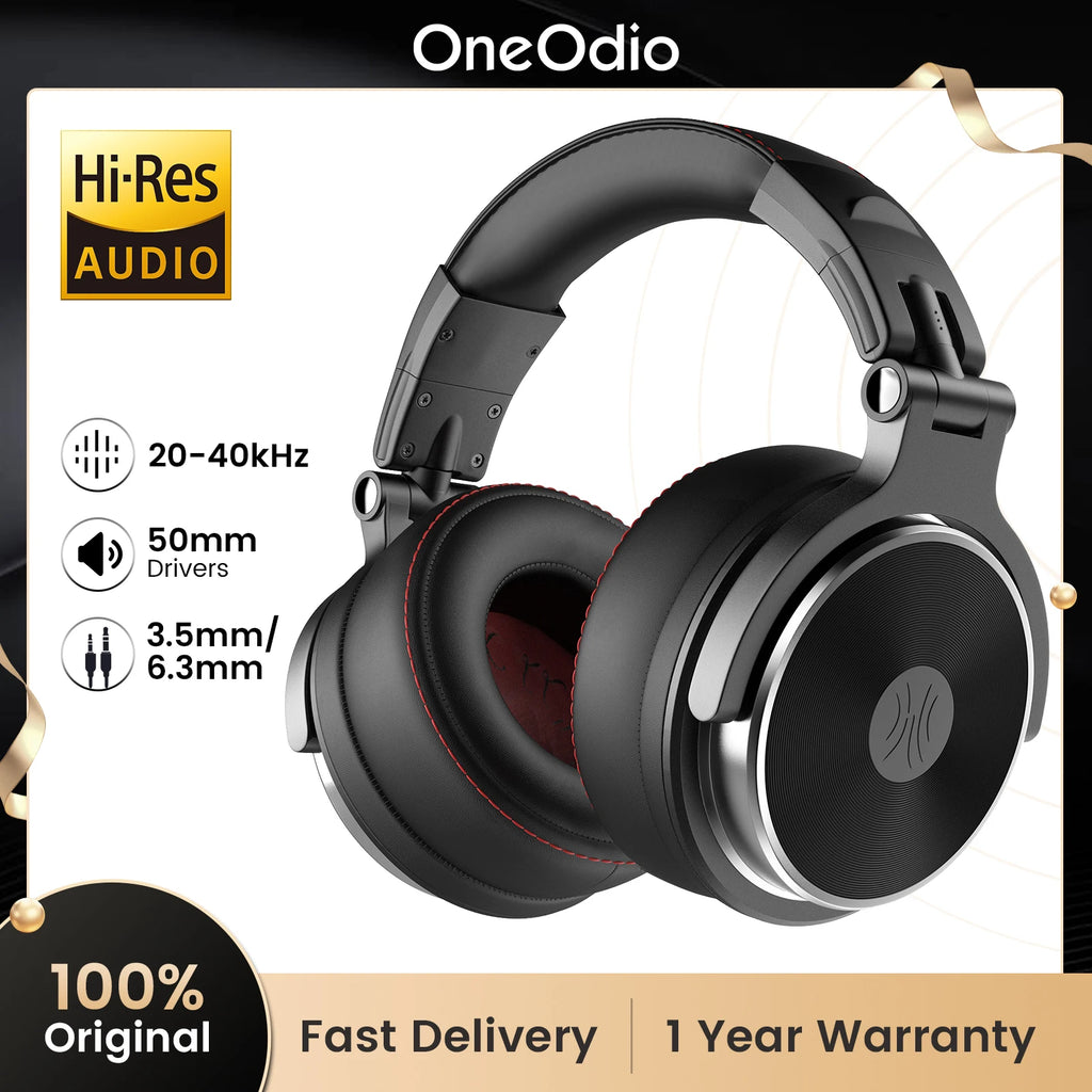 Oneodio Pro-50 Wired Headphones with Hi-Res 50mm Drivers for Studio Monitoring,Professional Music Headphone with Comfort Ear Pad