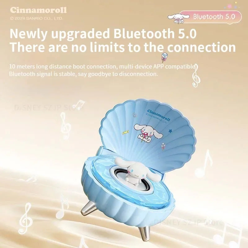 Sanrio K39 Kuromi Mini Bluetooth Speakers Kawaii My Melody Shell Series Wireless Portable Night Light Speakers Anime Girl Gifts