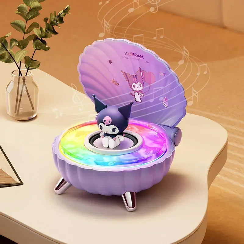 Sanrio K39 Kuromi Mini Bluetooth Speakers Kawaii My Melody Shell Series Wireless Portable Night Light Speakers Anime Girl Gifts