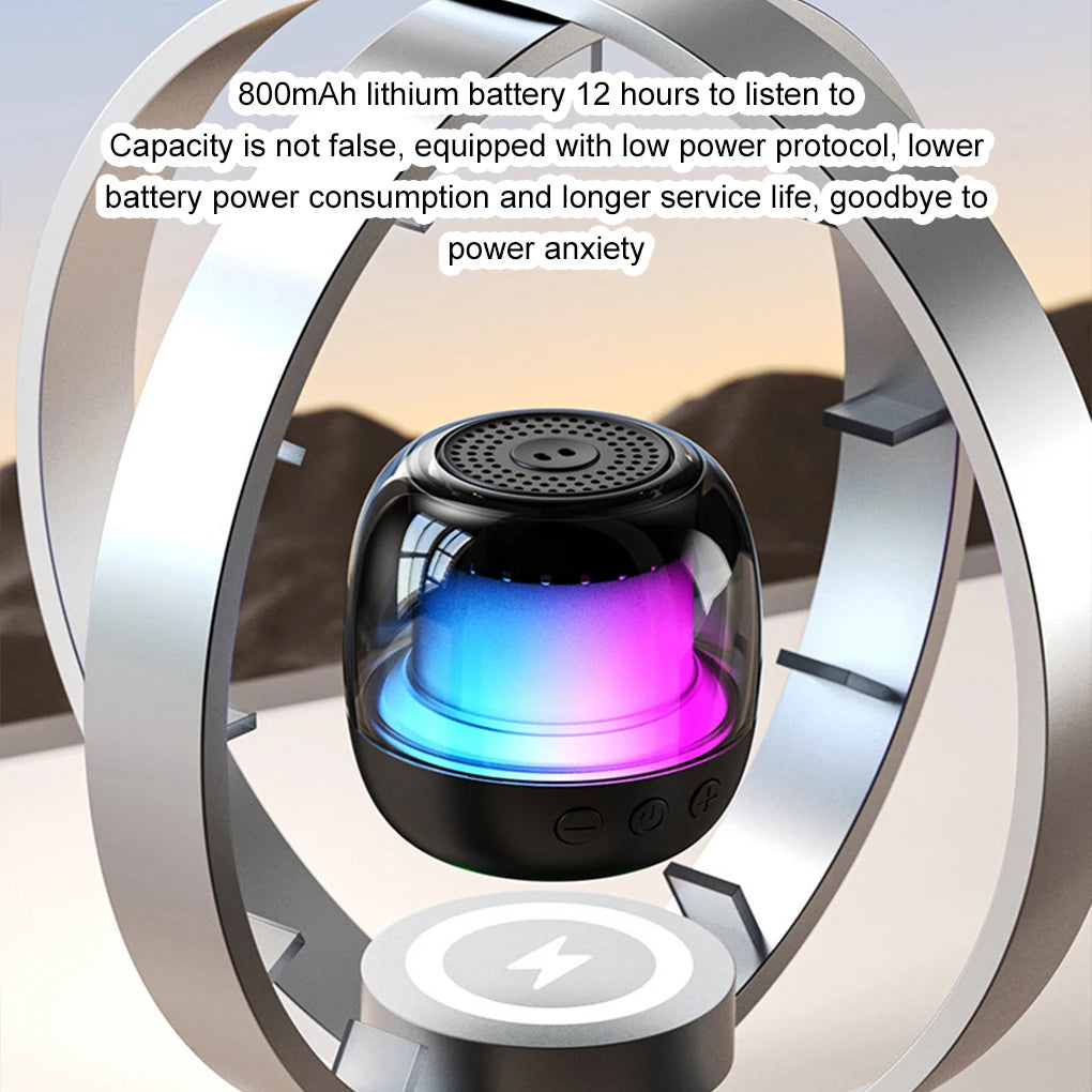 Mini Bluetooth Speaker RGB Atmosphere Lamp Speaker Magnetic Phone Holder Ring Wireless Sound Box Bluetooth Speaker Tower