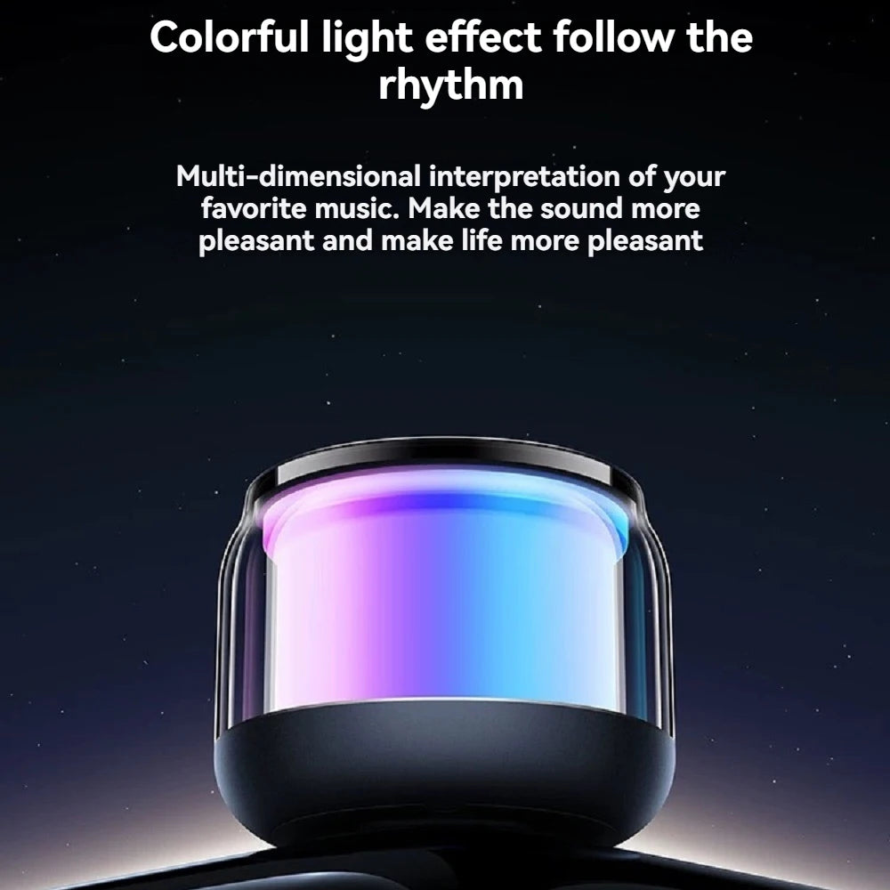 Mini Compactly TWS Wireless Bluetooth-compatible 360° Speaker Soundbar Loudspeaker LED Lights for Travel/Outdoor Activity/Home