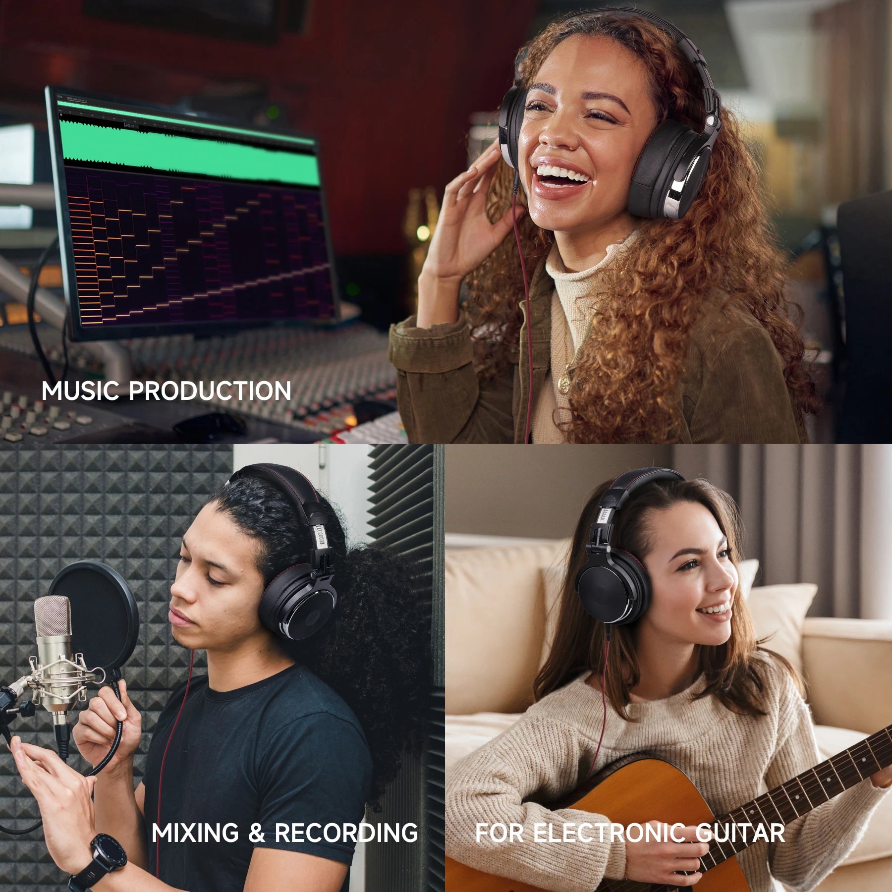 Oneodio Pro-50 Wired Headphones with Hi-Res 50mm Drivers for Studio Monitoring,Professional Music Headphone with Comfort Ear Pad
